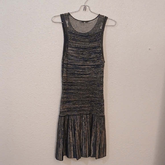 "Make Offer" Ronny Kobo Collection Gray Ruffled Bodycon Mini Dress - Picture 3 of 3